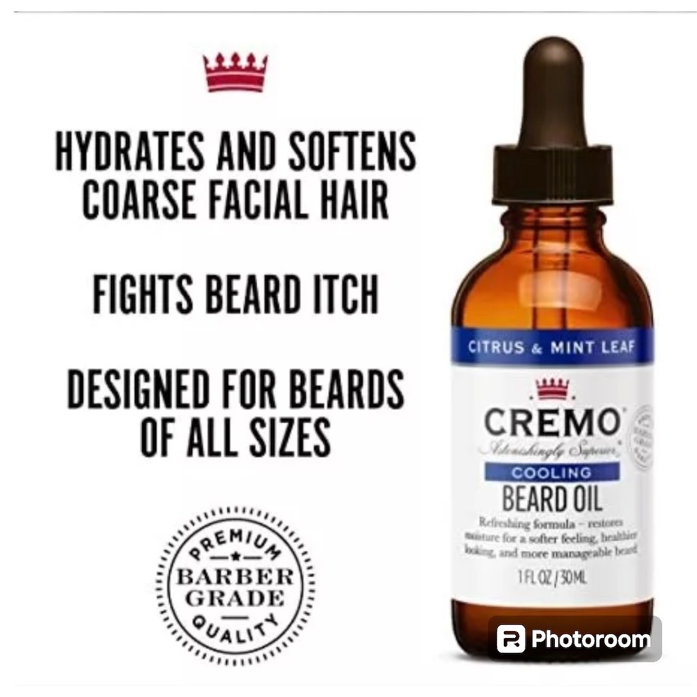 Cremo Cooling Beard Oil 1fl oz Citrus & Mint Barber Grade - Picture 3 of 4